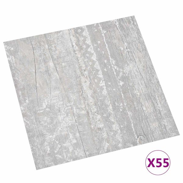 vidaXL Pranchas de Piso 55 pcs Cinzento 5,11 m&sup2; PVC