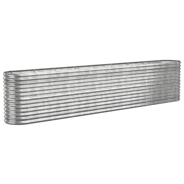 vidaXL Canteiro elevado jardim 332x40x68cm aço galvanizado prateado