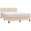vidaXL Cama box spring c/colch&atilde;o/LED 140x200cm couro artif. cappuccino