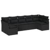 vidaXL Conjunto de Sof&aacute; de Jardim 7 unid. Preto vime PE