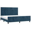 vidaXL Estrutura de cama c/ cabeceira 180x200 cm veludo azul-escuro