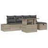 vidaXL Conjunto de Sof&aacute; de Jardim 6 unid. Cinzento-claro vime PE