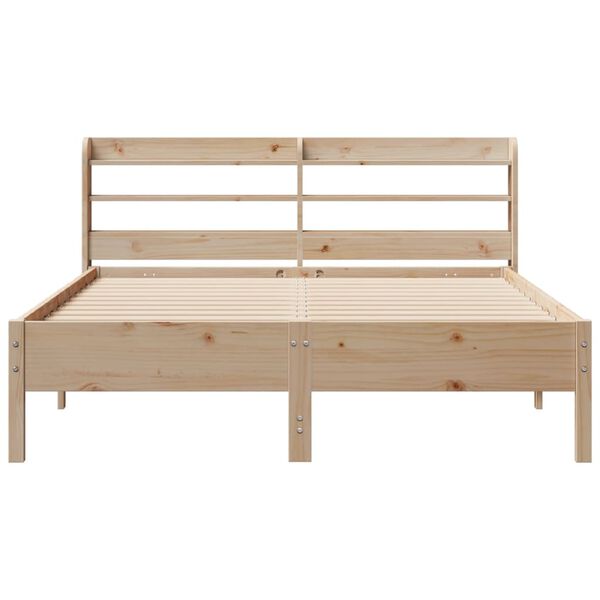 vidaXL Cama sem colch&atilde;o 140x190 cm madeira de pinho maci&ccedil;a