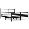vidaXL Estrutura de cama casal 135x190 cm pinho maci&ccedil;o preto
