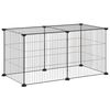 vidaXL Gaiola p/ animais de estima&ccedil;&atilde;o com 8 pain&eacute;is 70x35x35 cm a&ccedil;o preto