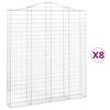 vidaXL Cestos gabi&atilde;o arqueados 8pcs 200x30x220/240cm ferro galvanizado