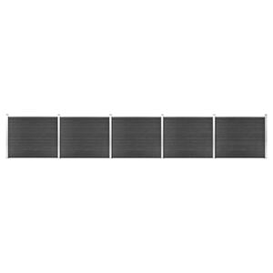 vidaXL Conjunto painel de cerca 872x146 cm WPC cinzento