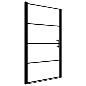 vidaXL Porta de chuveiro vidro fosco temperado 91x195 cm preto