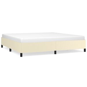 vidaXL Estrutura de cama 200x200 cm couro artificial cor creme