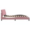 vidaXL Estrutura de cama sem colch&atilde;o 200x200 cm veludo rosa