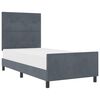 vidaXL Cama Box com cabeceira Cinzento escuro 80 x 200 cm Veludo