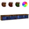 vidaXL M&oacute;veis de TV com luzes LED 2 pcs 100x30x30 cm carvalho fumado