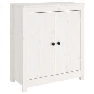 vidaXL Aparador 70x35x80 cm madeira de pinho maci&ccedil;a branco