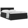 vidaXL Cama com Armazenamento com colch&atilde;o Preto 140 x 190 cm Veludo