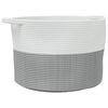 vidaXL Cesto de arruma&ccedil;&atilde;o &Oslash;55x36 cm algod&atilde;o cinzento e branco