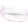 vidaXL Estrutura de cama com cabeceira e pés 90x190 cm metal preto