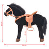 vidaXL Cavalo de peluche de montar preto