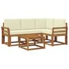 vidaXL Conjunto de Sof&aacute;s para Exterior 5 pcs Natural e Creme