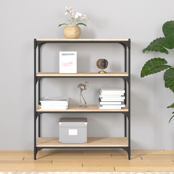 vidaXL Estante 80x33x100 cm derivados madeira e a&ccedil;o carvalho sonoma