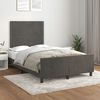 vidaXL Estrutura de cama sem colch&atilde;o 120x190 cm Veludo cinza escuro