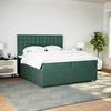 vidaXL Cama com molas/colch&atilde;o 200x200 cm veludo verde-escuro