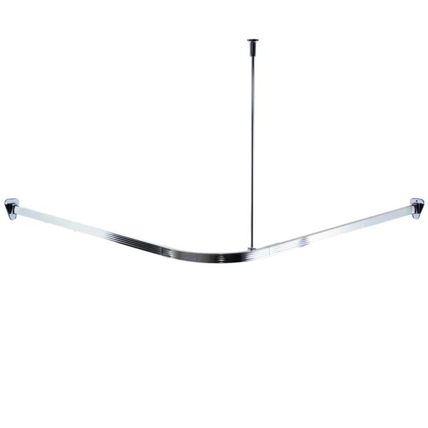 RIDDER Calha de canto universal p/ cortina de duche c/ ganchos cromado