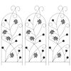 vidaXL Cerca para Jardim 3 unid. Preto 112 x 39,5 cm A&ccedil;o
