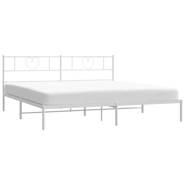 vidaXL Estrutura de cama com cabeceira 183x213 cm metal branco