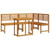 vidaXL Conjunto de Bancos de Jardim 3 pcs Castanho