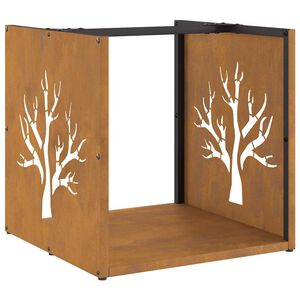 vidaXL Rack Lenha 40x40x40 cm a&ccedil;o resistente &agrave;s intemp&eacute;ries