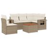 vidaXL 6 pcs conjunto de sof&aacute;s p/ jardim com almofad&otilde;es vime PE bege
