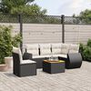 vidaXL 6 pcs conjunto sof&aacute;s de jardim c/ almofad&otilde;es vime PE preto