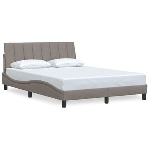 vidaXL Estrutura de cama sem colchão Hanko 140x200 cm tecido castanho-acinzentado