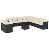 vidaXL 12 pcs conjunto de sof&aacute;s de jardim c/ almofad&otilde;es vime PE preto
