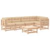 vidaXL 6 pcs conjunto lounge jardim c/ almofad&otilde;es madeira maci&ccedil;a