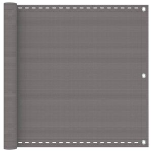 vidaXL Tela de Varanda Cinzento-claro 75 x 300 cm HDPE e Alum&iacute;nio