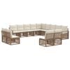 vidaXL Conjunto de Sof&aacute; de Jardim 13 pcs Bege vime PE
