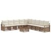 vidaXL Conjunto de Sof&aacute; de Jardim 10 pcs Bege vime PE