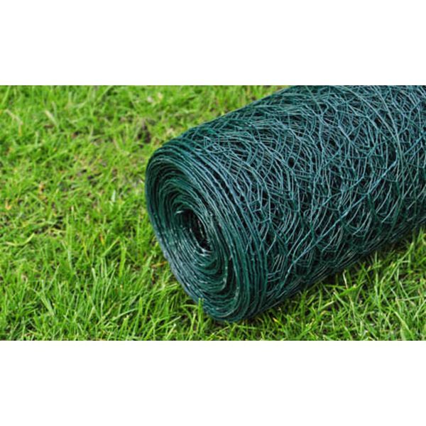 vidaXL Cerca de arame galinheiro c/ revestimento em PVC 25x0,75m verde