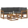 vidaXL Conjunto de Sof&aacute;s para Exterior 5 pcs Natural e Antracite