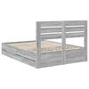 vidaXL Estrutura da Cama com gaveta Cinza Sonoma 140 x 190 cm