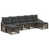 vidaXL Conjunto de Sof&aacute; de Jardim 7 unid. Cinzento vime PE