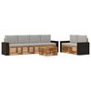 vidaXL Conjunto de Sof&aacute;s para Exterior 7 pcs Natural e Cinzento-Claro