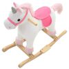 vidaXL Animal de baloi&ccedil;ar unic&oacute;rnio pel&uacute;cia 65x32x58 cm branco e rosa