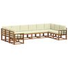 vidaXL Conjunto de Sof&aacute;s para Exterior 10 pcs Natural e Creme