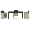 vidaXL Conjunto de Jantar para Jardim 5 pcs Cinzento-claro vime PE