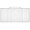 vidaXL Cesto gabião arqueado 300x50x140/160 cm ferro galvanizado