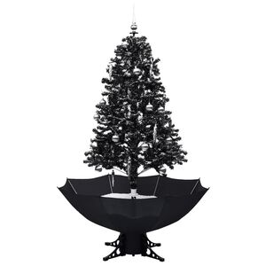 vidaXL &Aacute;rvore Natal c/ neve base formato guarda-chuva 170 cm PVC preto