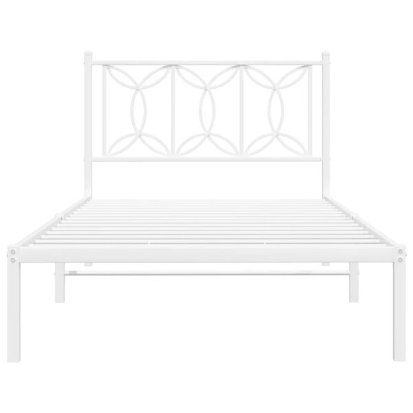 vidaXL Estrutura de cama com cabeceira 100x200 cm metal branco