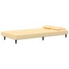 vidaXL Sofá-cama 2 lugares com duas almofadas veludo cor creme